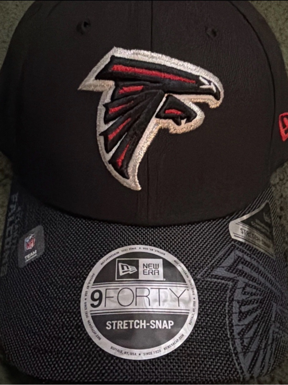 New Era 9FORTY Atlanta Falcons Black Stretch-Snap Cap